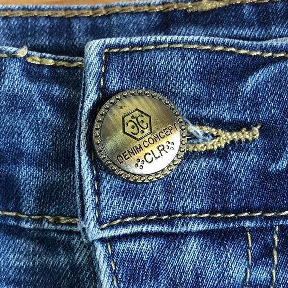 Legend Luxury Denim Design Size 27 Distressed “BAD GIRL” Medium Blue Was… - Picture 9 of 13